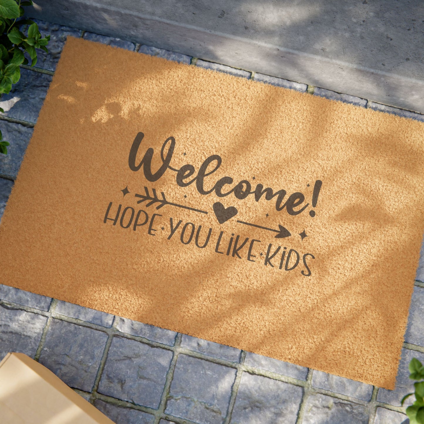 Doormat - "Welcome! Hope You Like Kids" Funny Family Welcome Mat