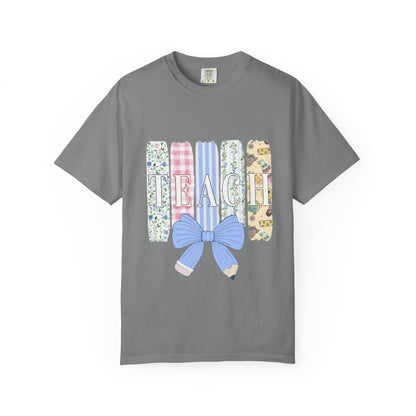 Teacher Floral Pencil Bow T-Shirt