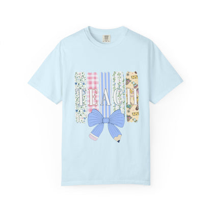 Teacher Floral Pencil Bow T-Shirt