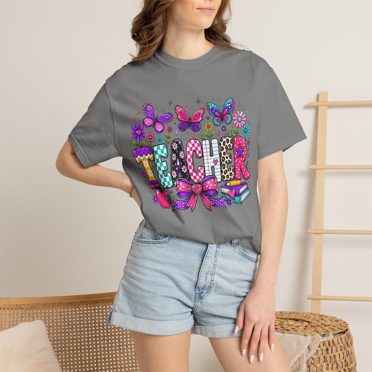 Teacher Colorful Butterfly T-Shirt