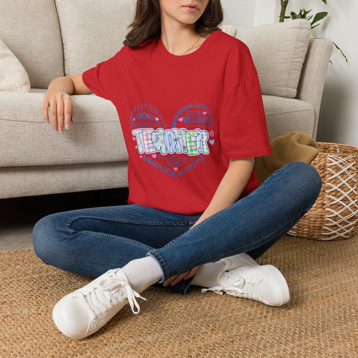 Teacher Heart Word Cloud T-Shirt