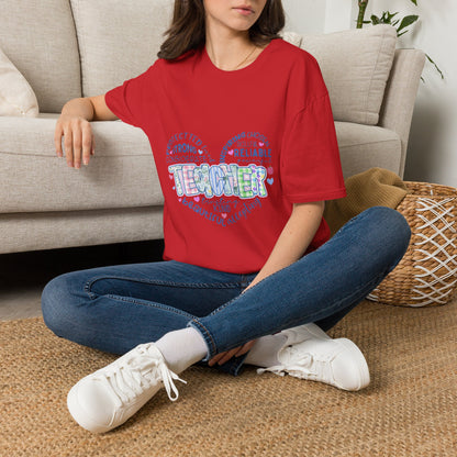 Teacher Heart Word Cloud T-Shirt