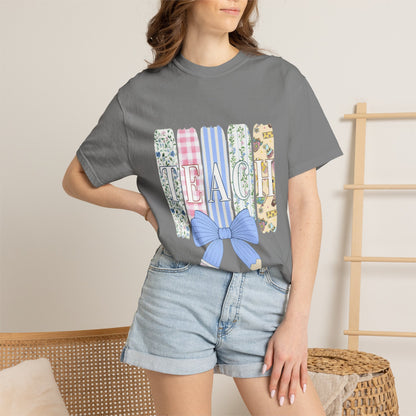 Teacher Floral Pencil Bow T-Shirt