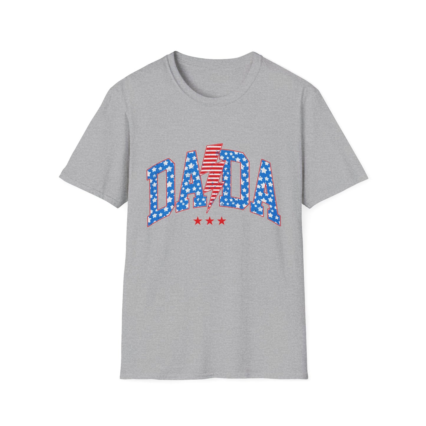 DADA Patriotic Lightning T-Shirt — American Flag Stars & Stripes Dad Tee