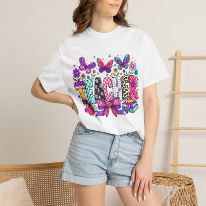 Teacher Colorful Butterfly T-Shirt