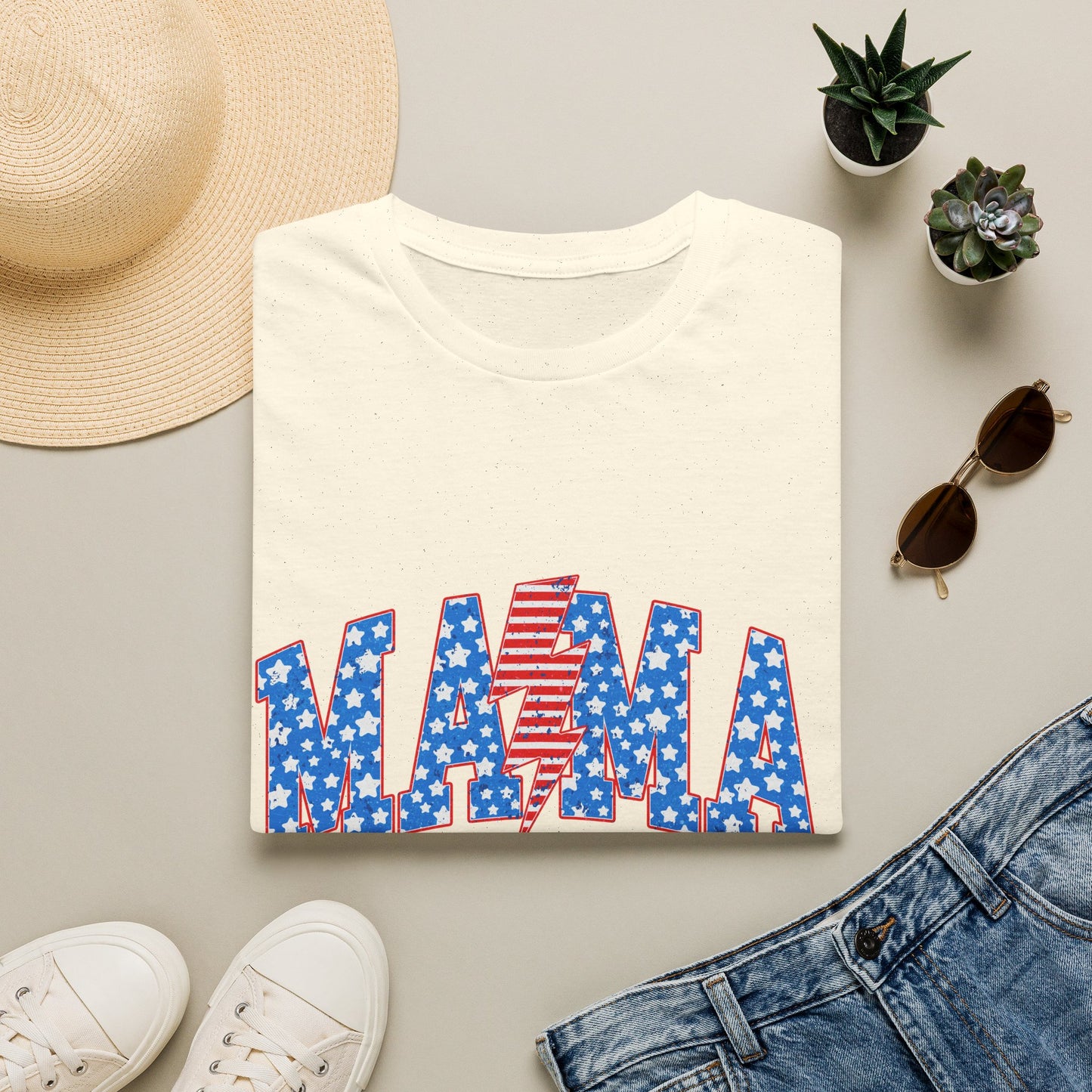 Mama T-Shirt — Patriotic USA Stars & Stripes Fourth of July Tee