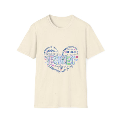 Teacher Heart Word Cloud T-Shirt