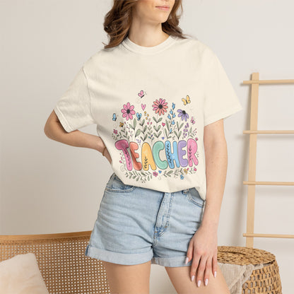 Teacher Floral Graphic T‑Shirt