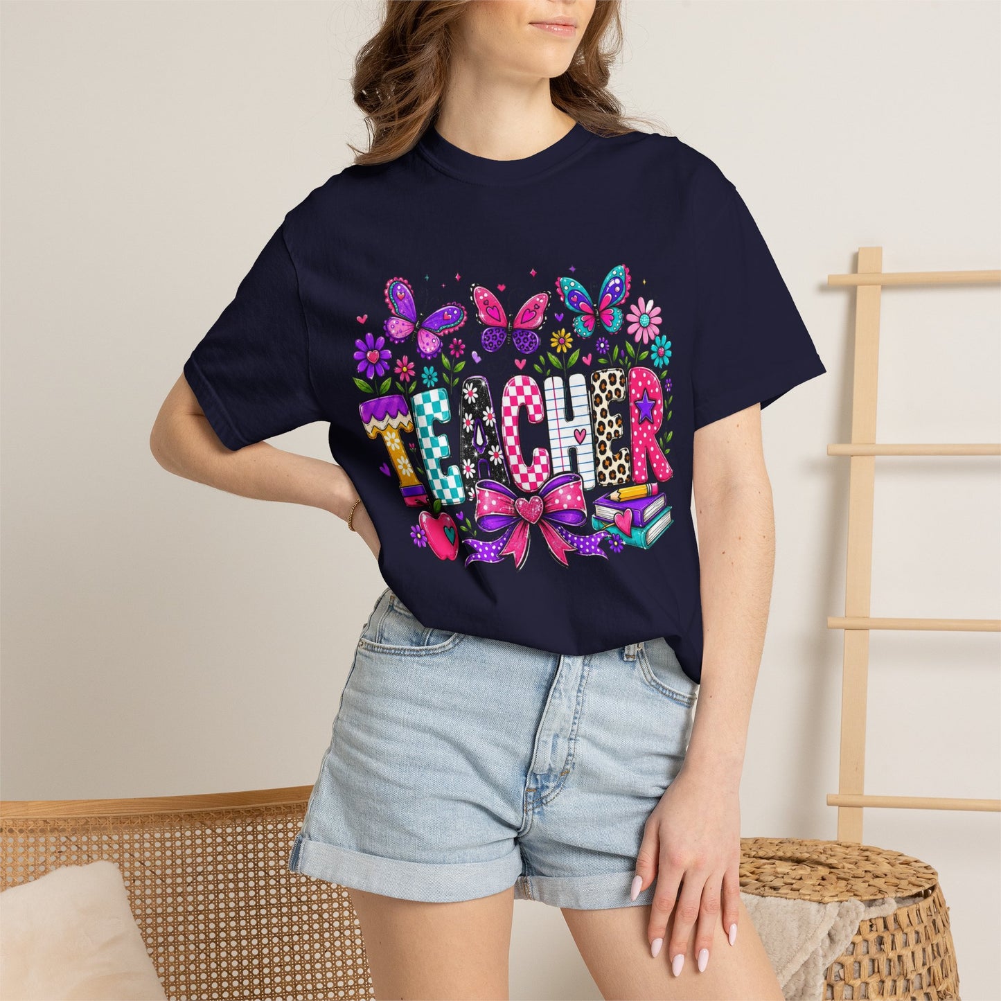 Teacher Colorful Butterfly T-Shirt