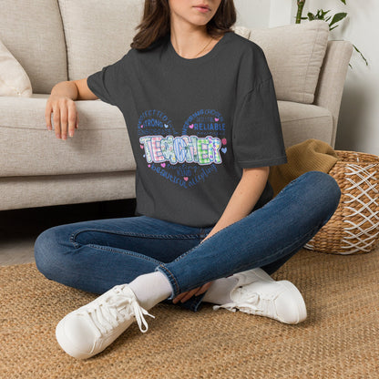 Teacher Heart Word Cloud T-Shirt
