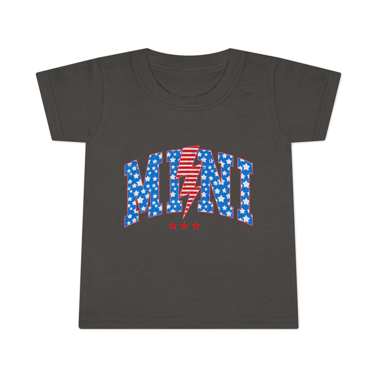 Toddler T-Shirt — "Mini" Patriotic Stars & Stripes Lightning Bolt