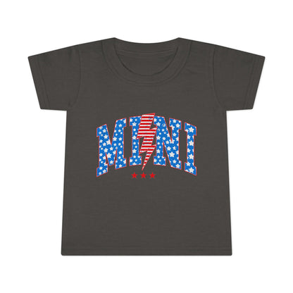 Toddler T-Shirt — "Mini" Patriotic Stars & Stripes Lightning Bolt