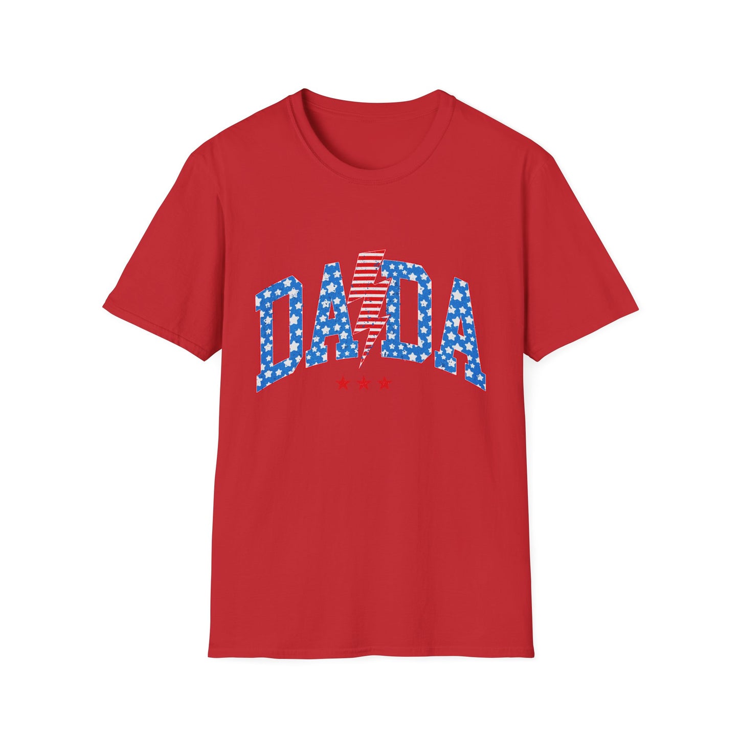 DADA Patriotic Lightning T-Shirt — American Flag Stars & Stripes Dad Tee