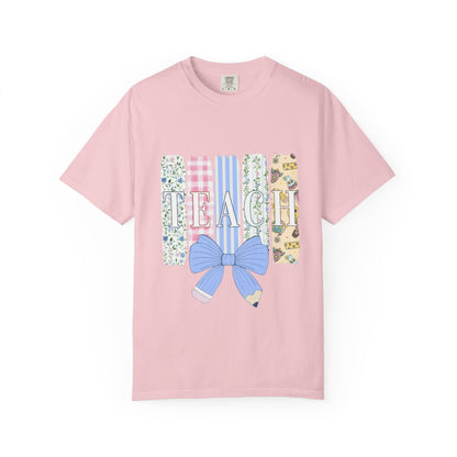Teacher Floral Pencil Bow T-Shirt