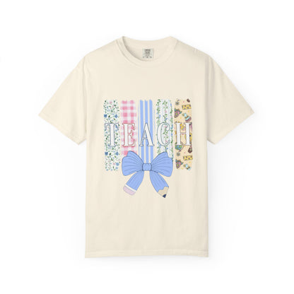 Teacher Floral Pencil Bow T-Shirt