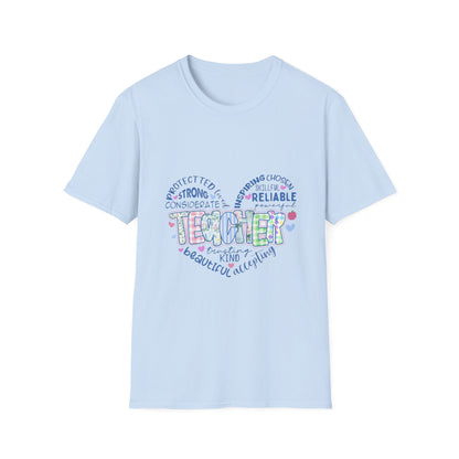Teacher Heart Word Cloud T-Shirt