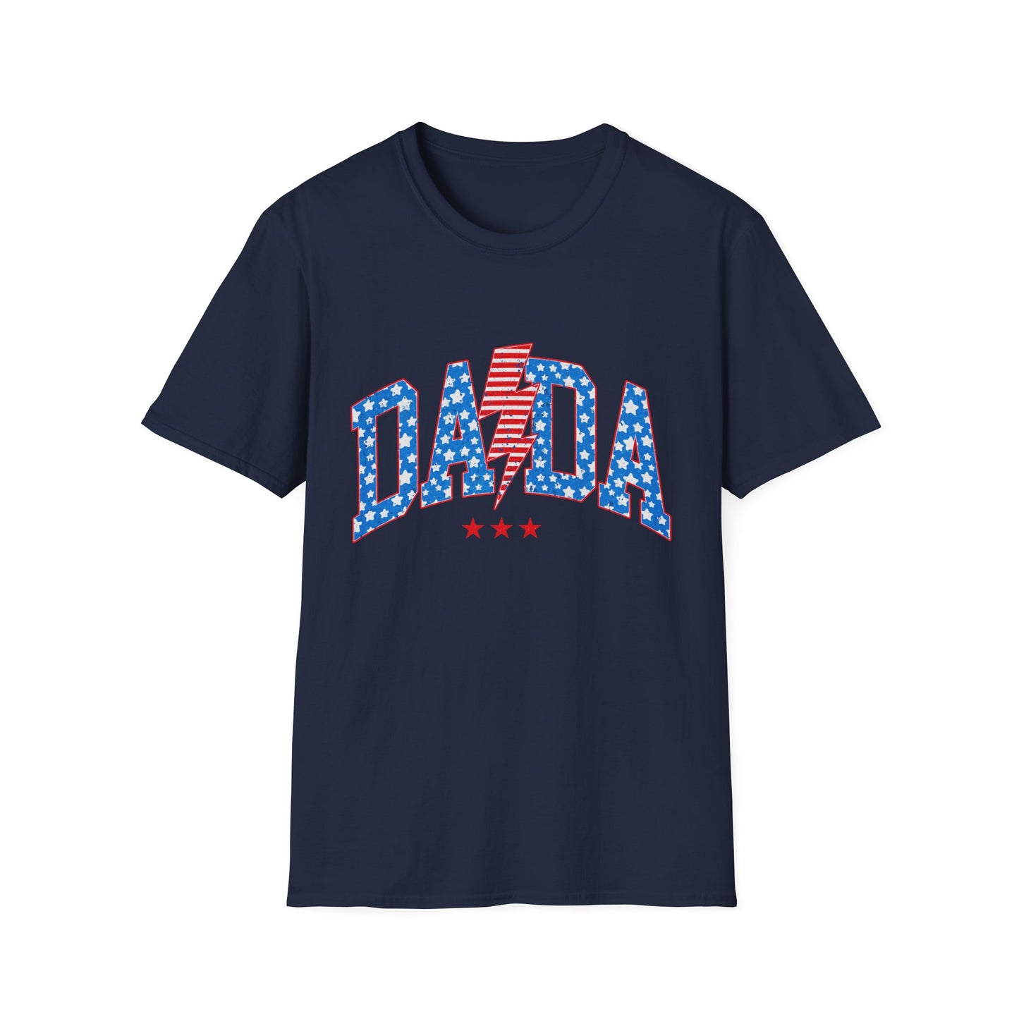 DADA Patriotic Lightning T-Shirt — American Flag Stars & Stripes Dad Tee