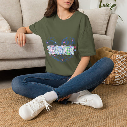Teacher Heart Word Cloud T-Shirt