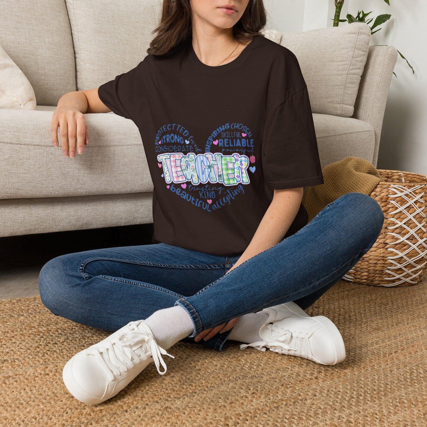 Teacher Heart Word Cloud T-Shirt