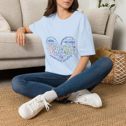 Teacher Heart Word Cloud T-Shirt