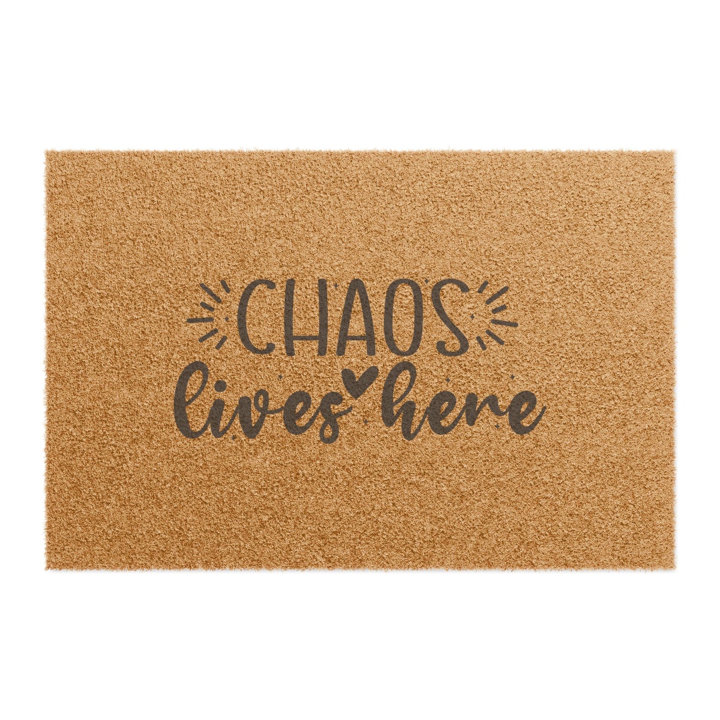 Chaos Lives Here Doormat – Funny Welcome Coir Mat for Family Homes