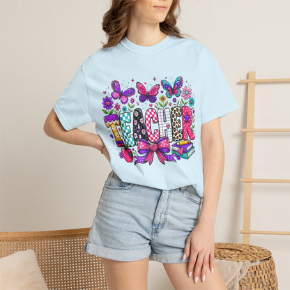 Teacher Colorful Butterfly T-Shirt