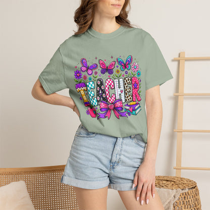 Teacher Colorful Butterfly T-Shirt