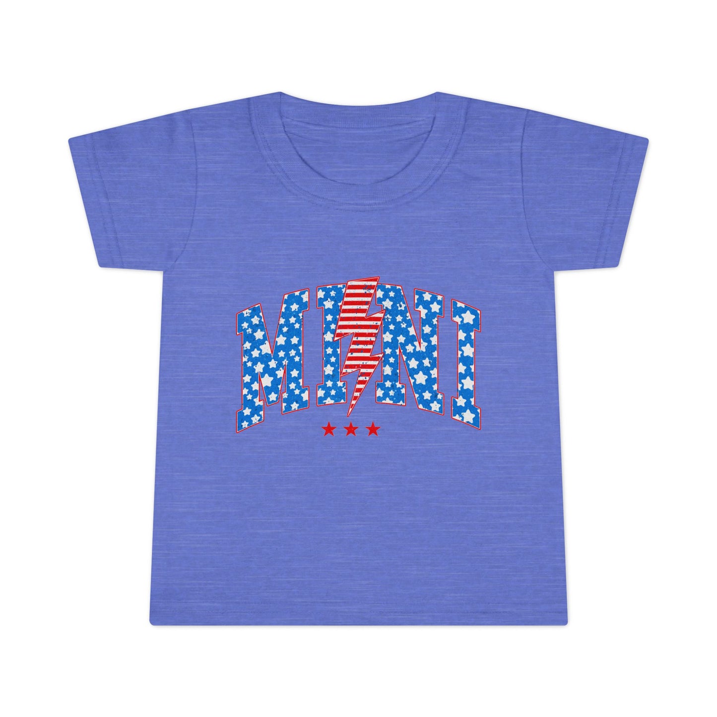 Toddler T-Shirt — "Mini" Patriotic Stars & Stripes Lightning Bolt