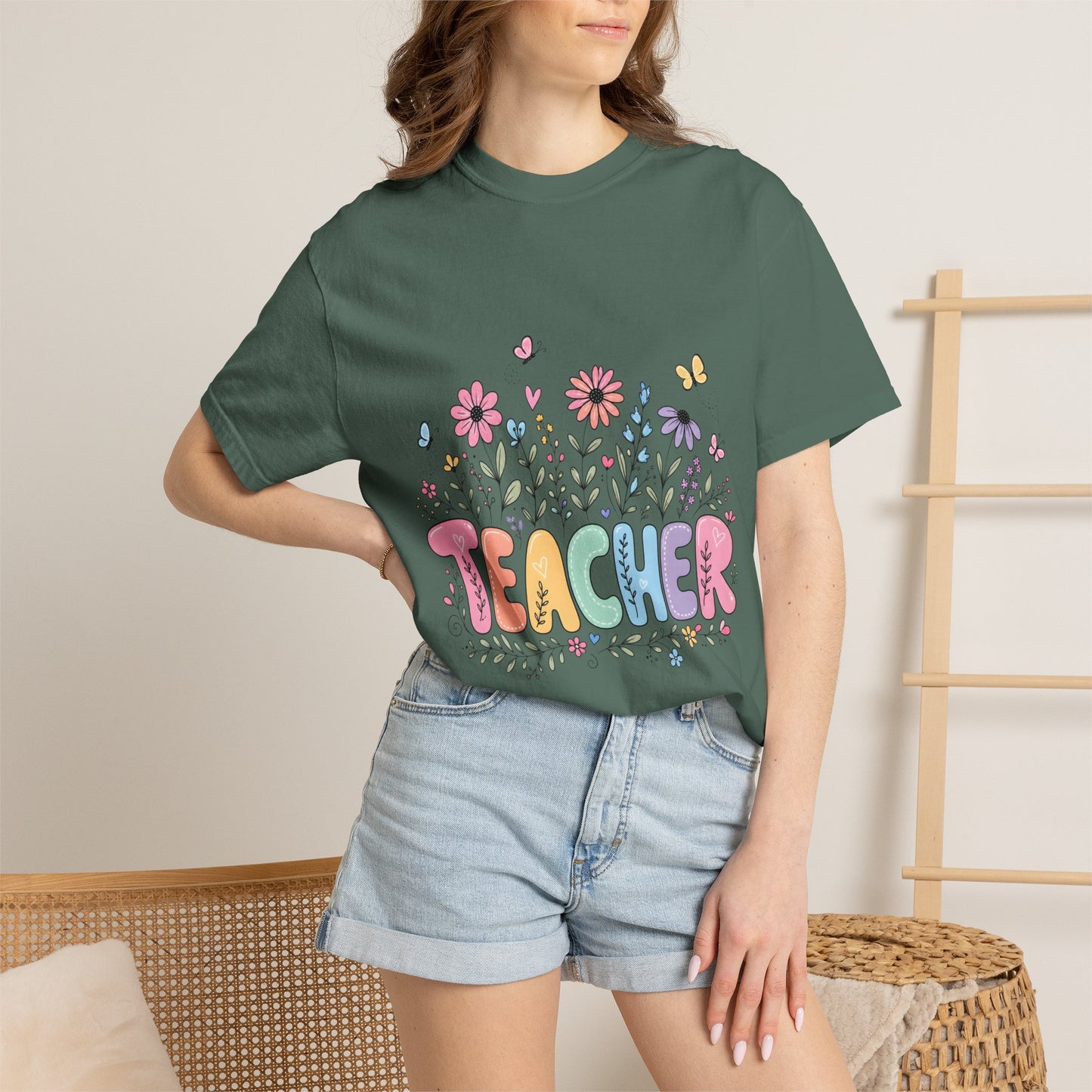 Teacher Floral Graphic T‑Shirt