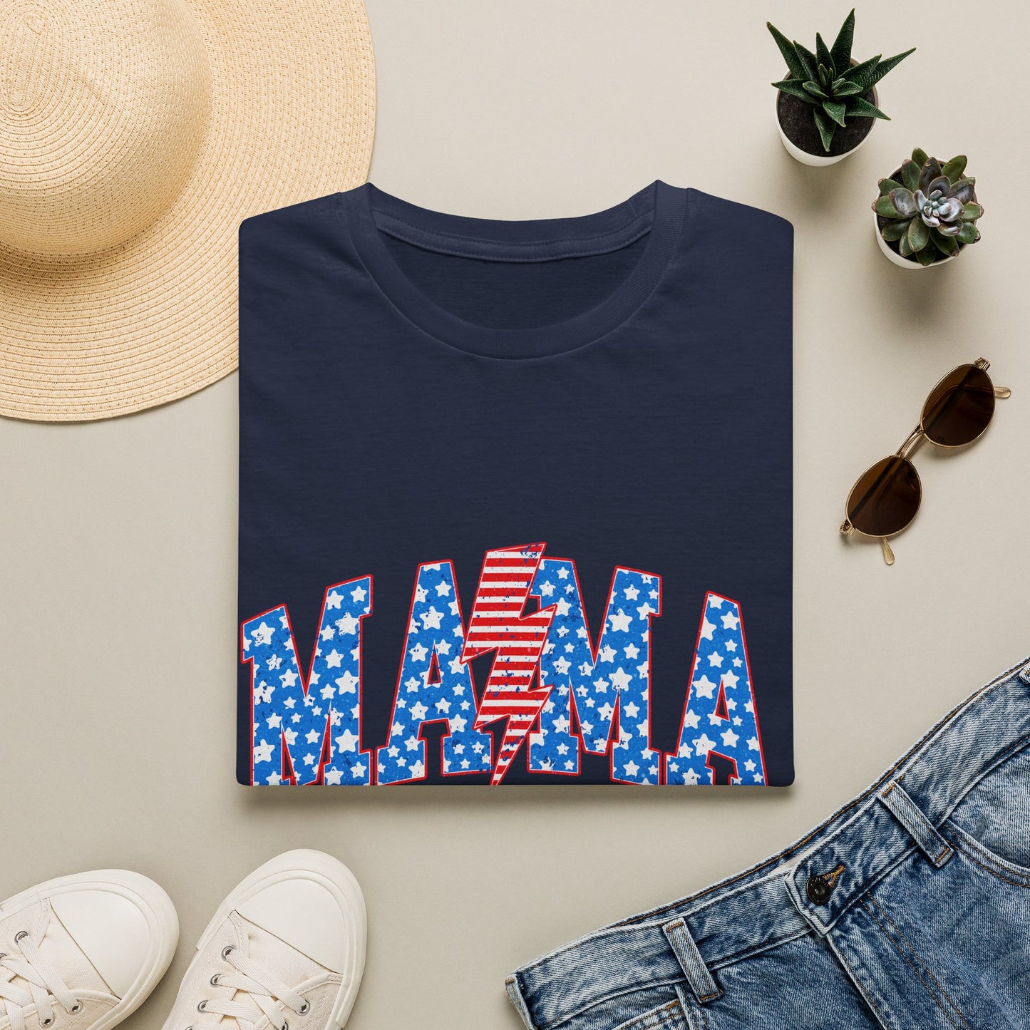 Mama T-Shirt — Patriotic USA Stars & Stripes Fourth of July Tee