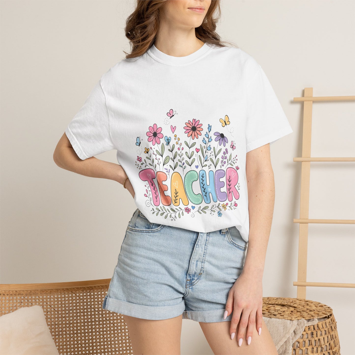 Teacher Floral Graphic T‑Shirt