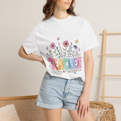 Teacher Floral Graphic T‑Shirt