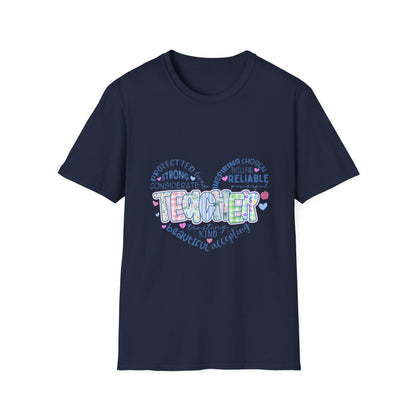 Teacher Heart Word Cloud T-Shirt