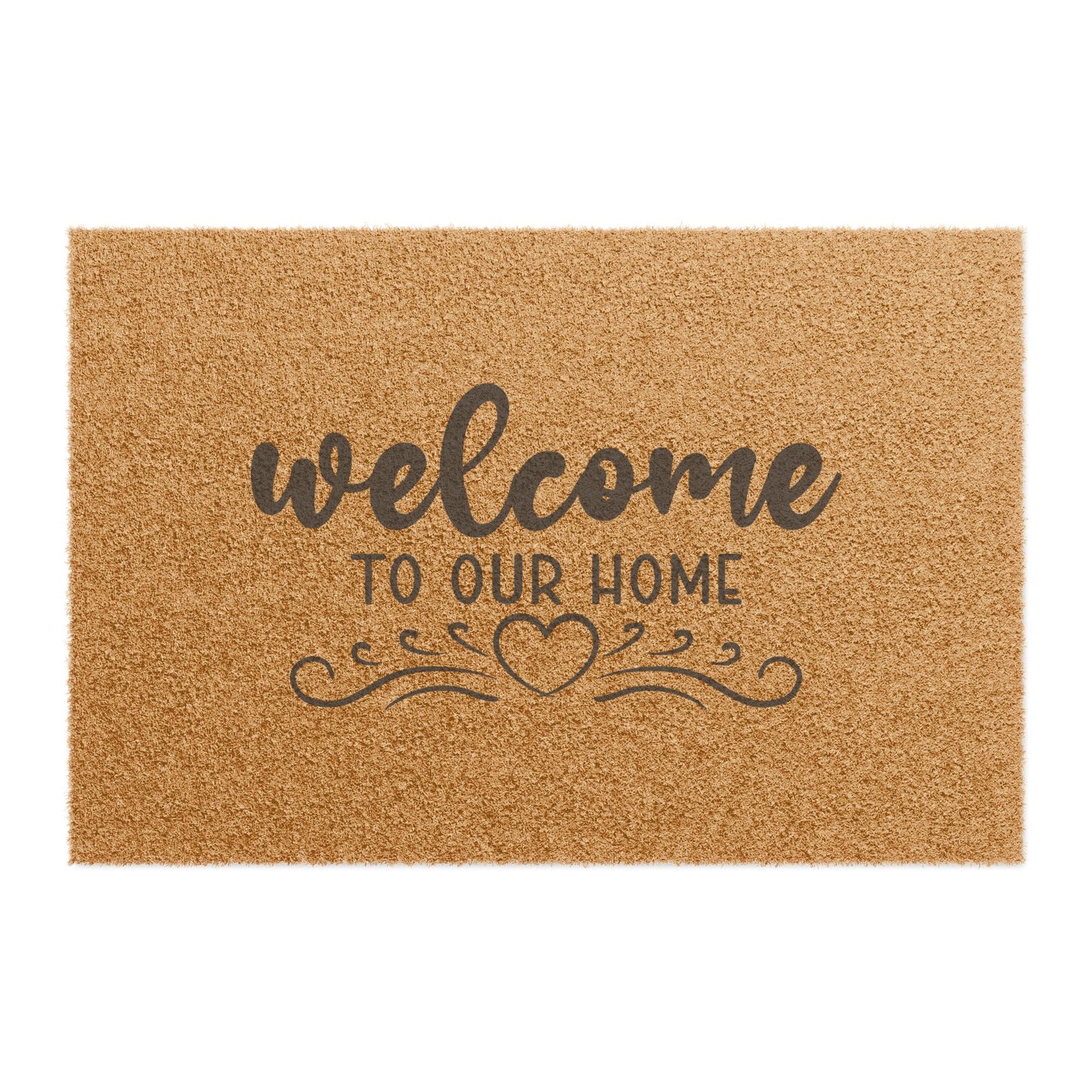 Welcome to Our Home Coir Doormat — Decorative Outdoor/Indoor Entrance Mat
