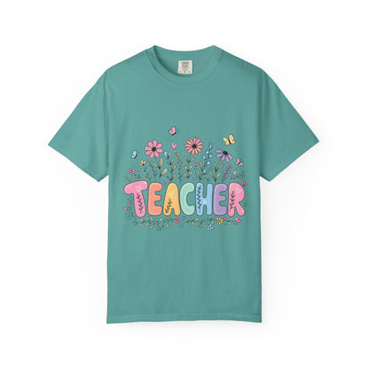 Teacher Floral Graphic T‑Shirt