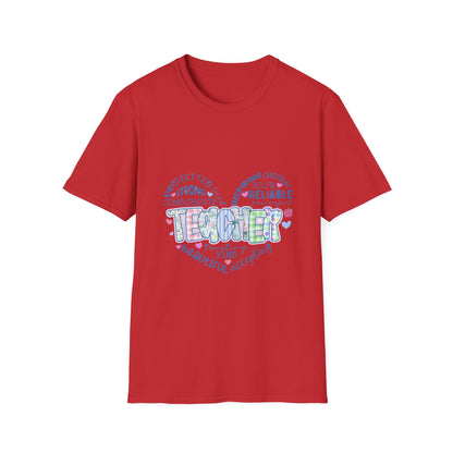 Teacher Heart Word Cloud T-Shirt