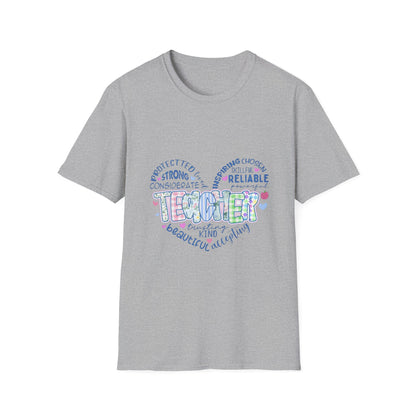 Teacher Heart Word Cloud T-Shirt