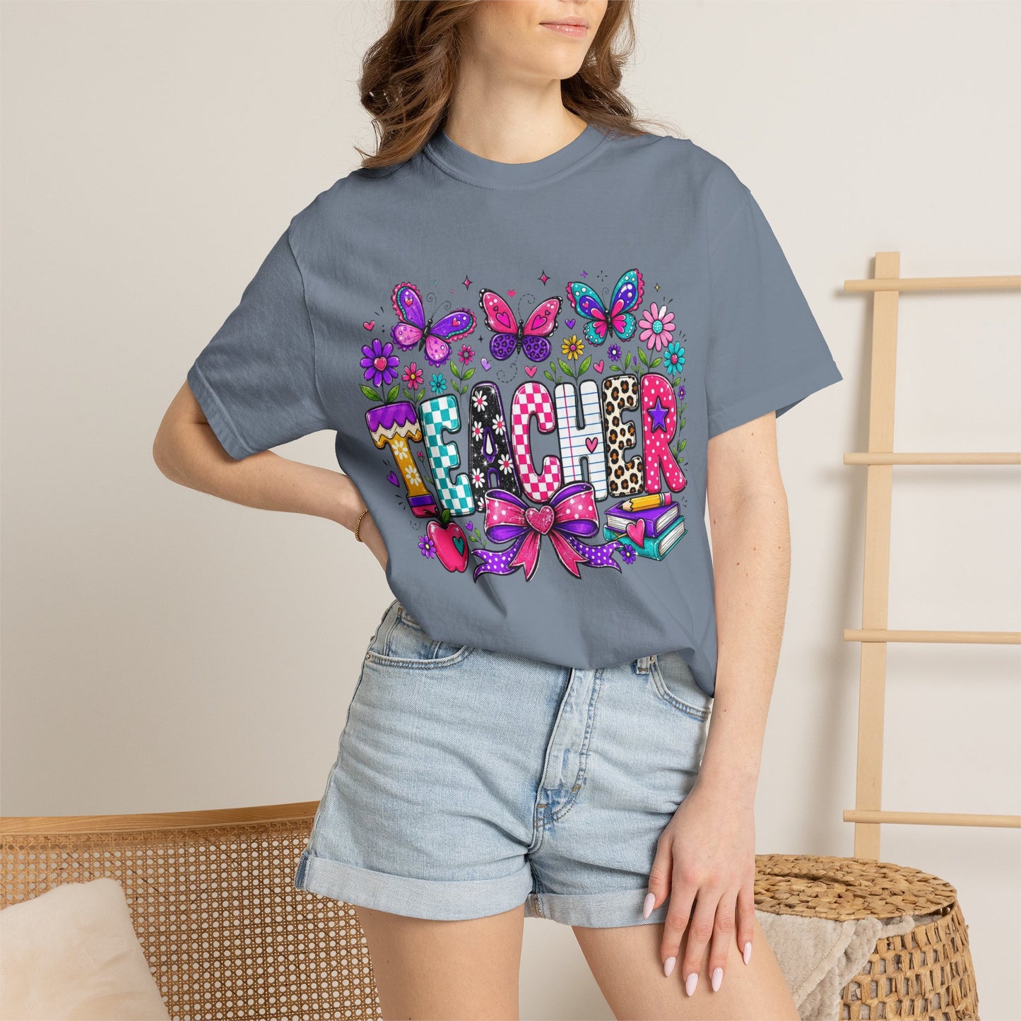 Teacher Colorful Butterfly T-Shirt