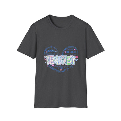Teacher Heart Word Cloud T-Shirt