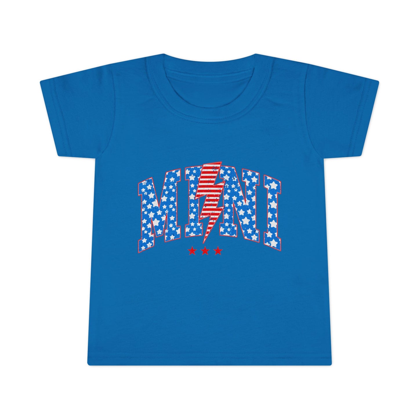 Toddler T-Shirt — "Mini" Patriotic Stars & Stripes Lightning Bolt