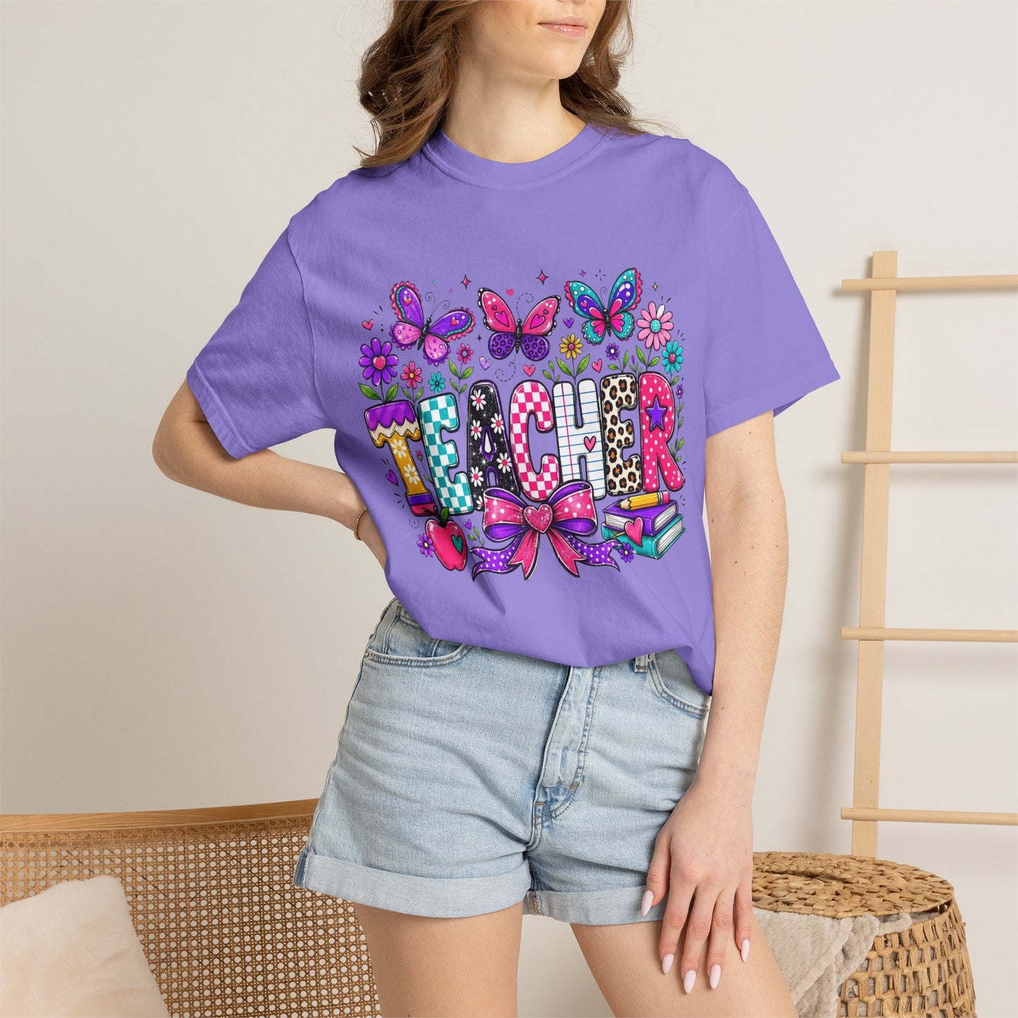 Teacher Colorful Butterfly T-Shirt