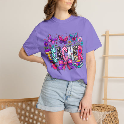 Teacher Colorful Butterfly T-Shirt