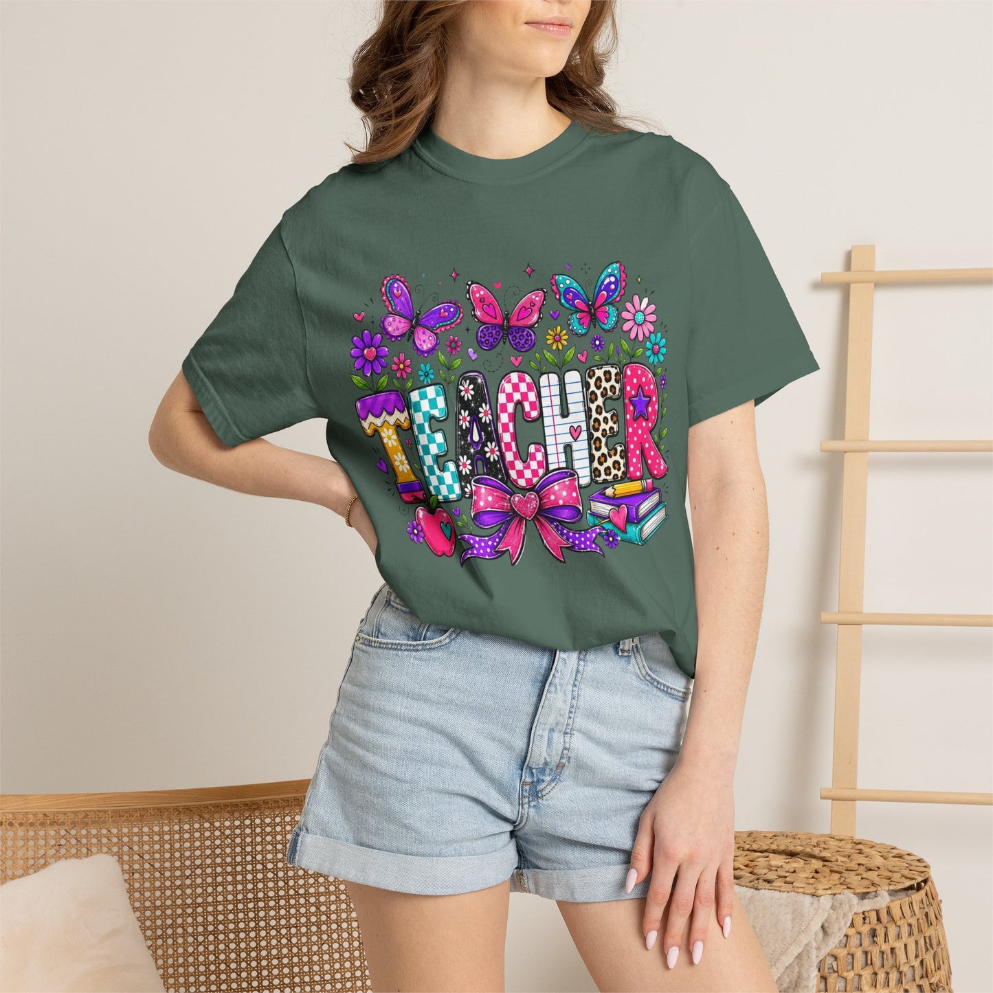 Teacher Colorful Butterfly T-Shirt
