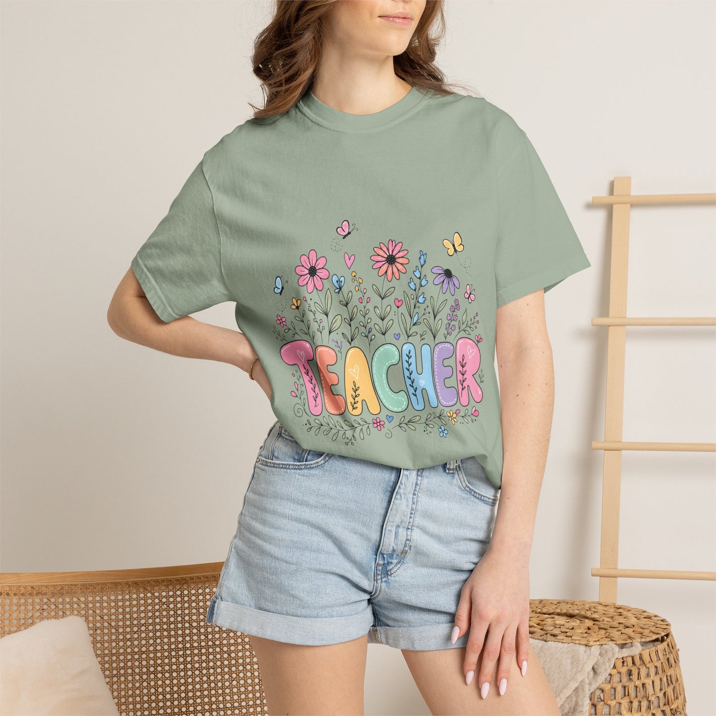 Teacher Floral Graphic T‑Shirt