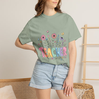 Teacher Floral Graphic T‑Shirt