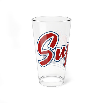 Mixing Glass — “Super Dad” 16oz Beer Pint Glass, Father’s Day Gift