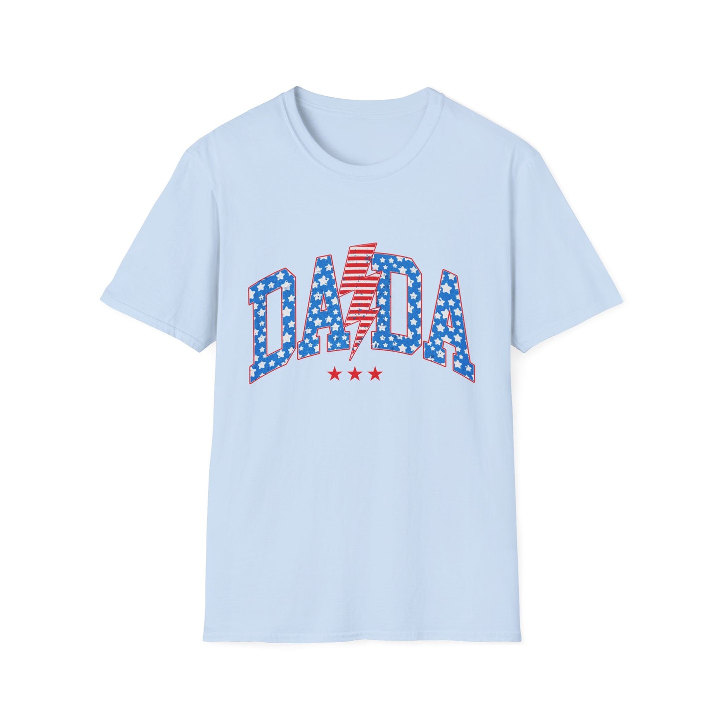 DADA Patriotic Lightning T-Shirt — American Flag Stars & Stripes Dad Tee