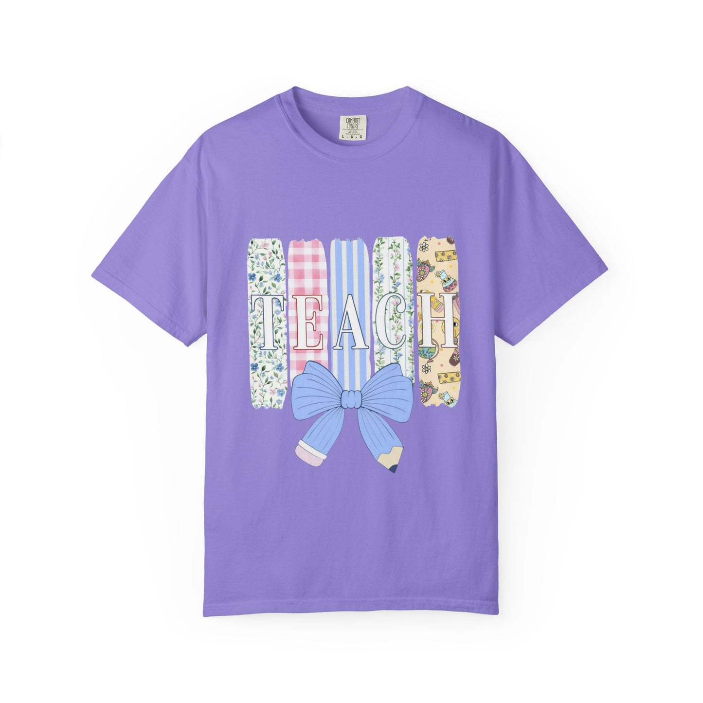 Teacher Floral Pencil Bow T-Shirt