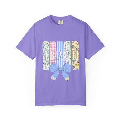 Teacher Floral Pencil Bow T-Shirt