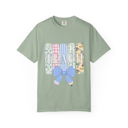 Teacher Floral Pencil Bow T-Shirt